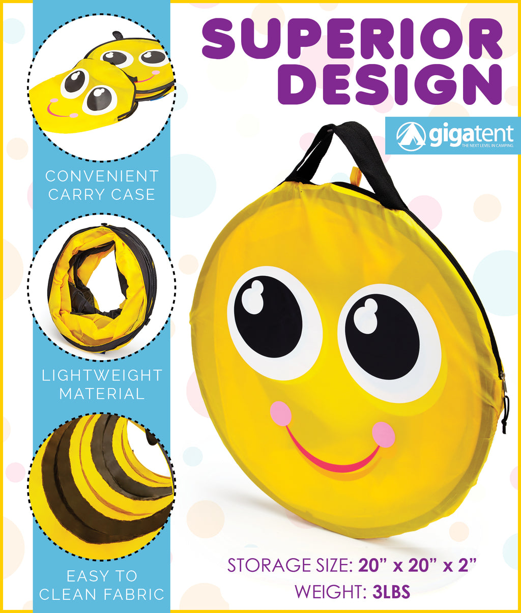 Pop up 6 Feet Long Bee Play Tunnel for Pets & Kids