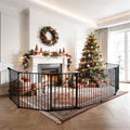 Pet Gates,  Dog Playpen 8Panel 198" Extra Wide 30" Tall Fireplace Fence Playard, Black