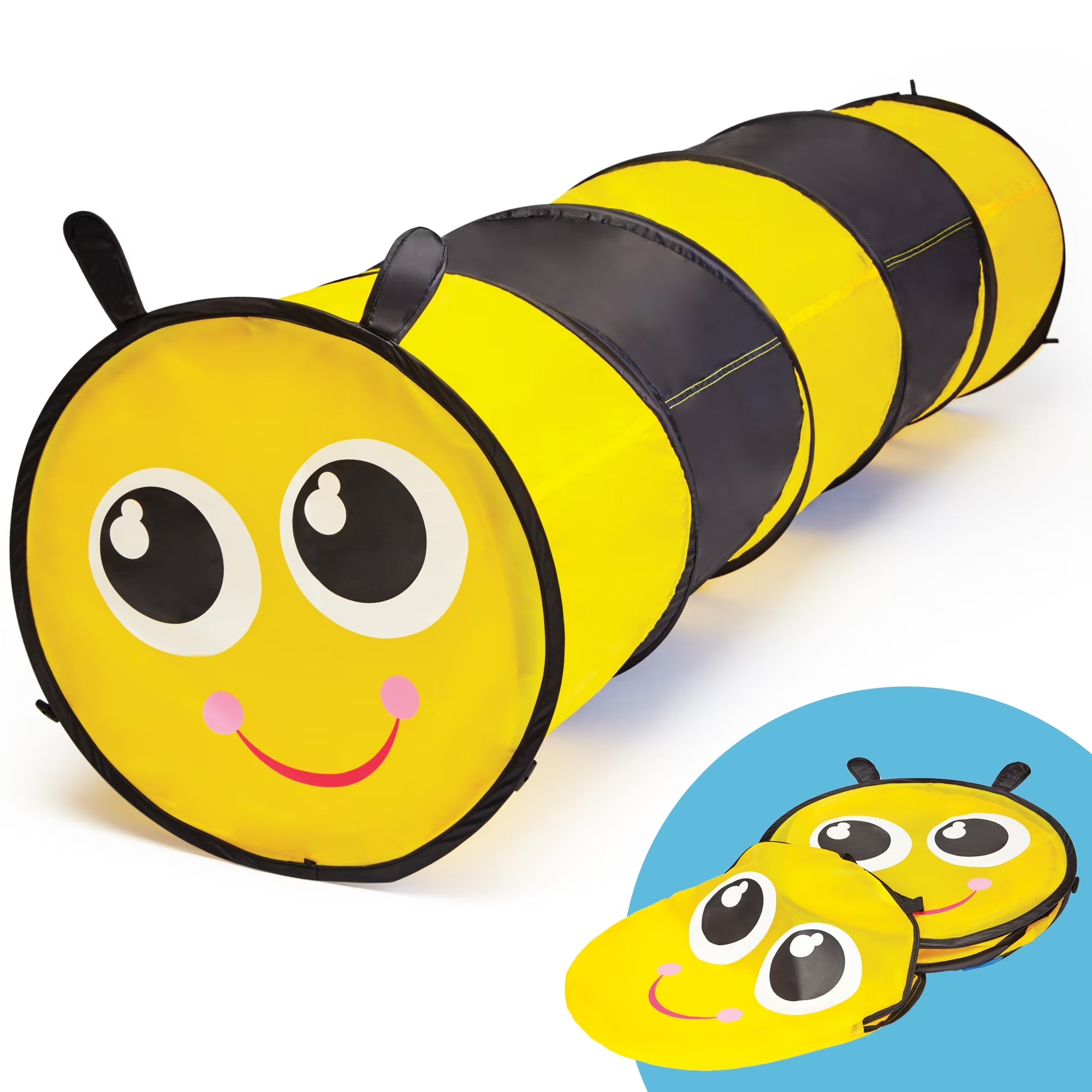 Pop up 6 Feet Long Bee Play Tunnel for Pets & Kids